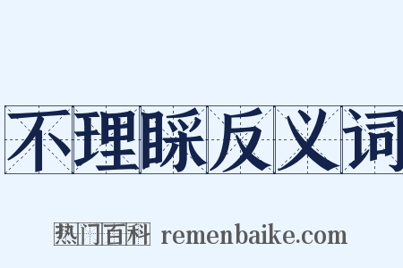 不理睬反义词是什么意思的图片
